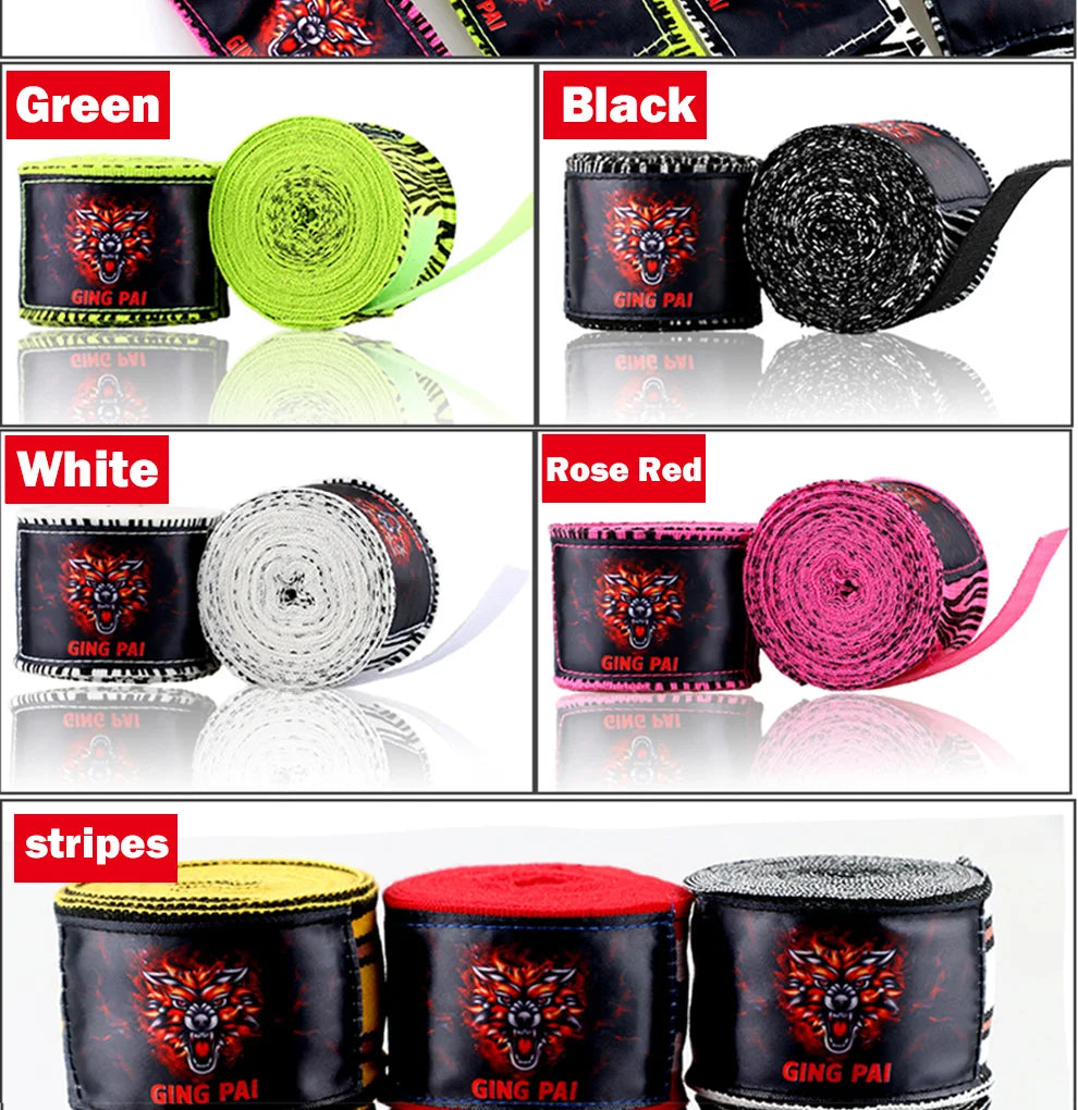 GINGPAI Boxing Bandage Handguard Men and Women Kids Professional Muay Thai MMA Boxing Elastic Bandage Fashion 1 Pair 3m 5m