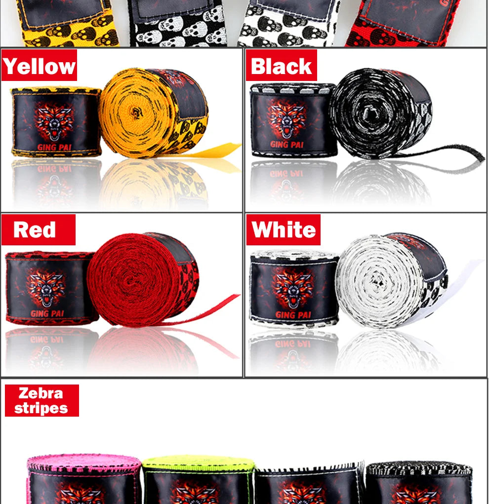 GINGPAI Boxing Bandage Handguard Men and Women Kids Professional Muay Thai MMA Boxing Elastic Bandage Fashion 1 Pair 3m 5m