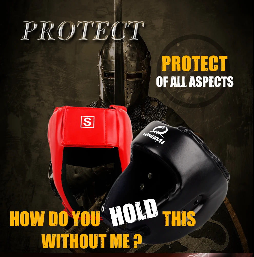 Black Blue Red MMA Helmet adult male Female fighting muay thai kick boxing training helmet safety headgear Sanda Protector Guard