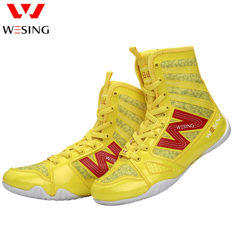 Wesing Professional Boxing Training Shoes For Athletes Anti-Slip High Top Shoes Equipment Fitness Men Footwears