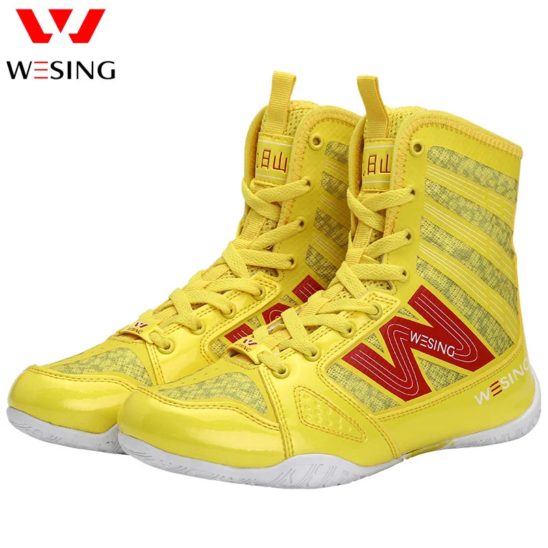 Wesing Professional Boxing Training Shoes For Athletes Anti-Slip High Top Shoes Equipment Fitness Men Footwears