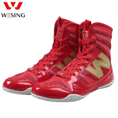 Wesing Professional Boxing Training Shoes For Athletes Anti-Slip High Top Shoes Equipment Fitness Men Footwears