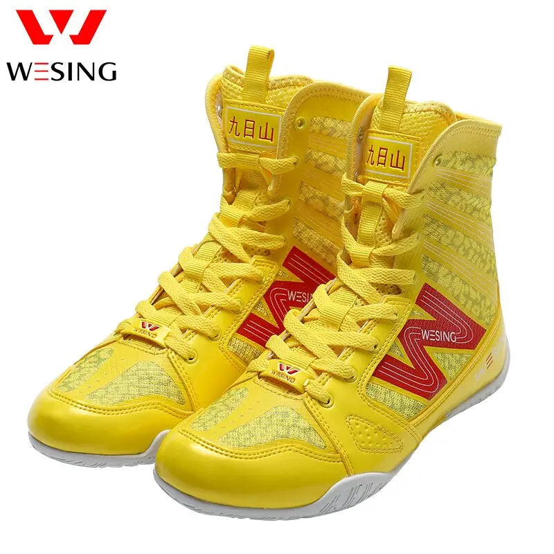 Wesing Professional Boxing Training Shoes For Athletes Anti-Slip High Top Shoes Equipment Fitness Men Footwears