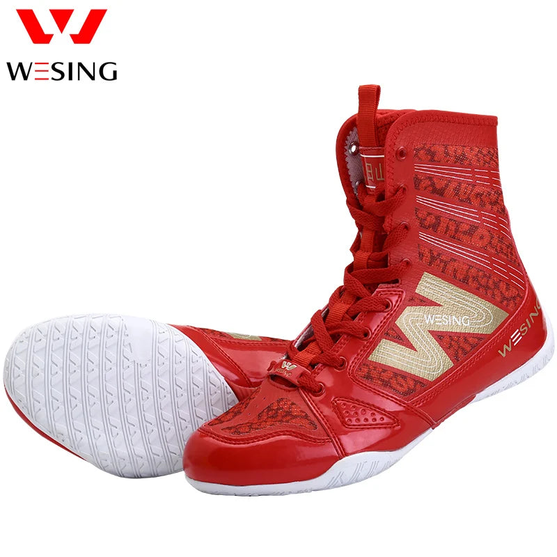 Wesing Professional Boxing Training Shoes For Athletes Anti-Slip High Top Shoes Equipment Fitness Men Footwears