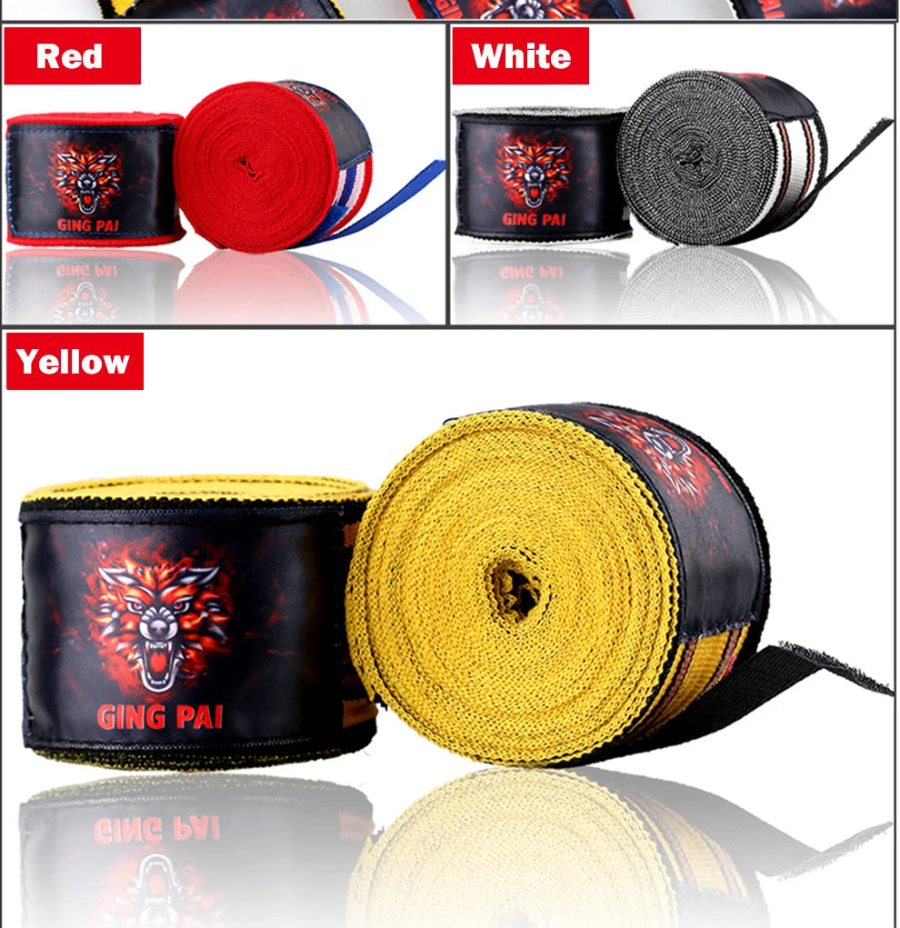 GINGPAI Boxing Bandage Handguard Men and Women Kids Professional Muay Thai MMA Boxing Elastic Bandage Fashion 1 Pair 3m 5m