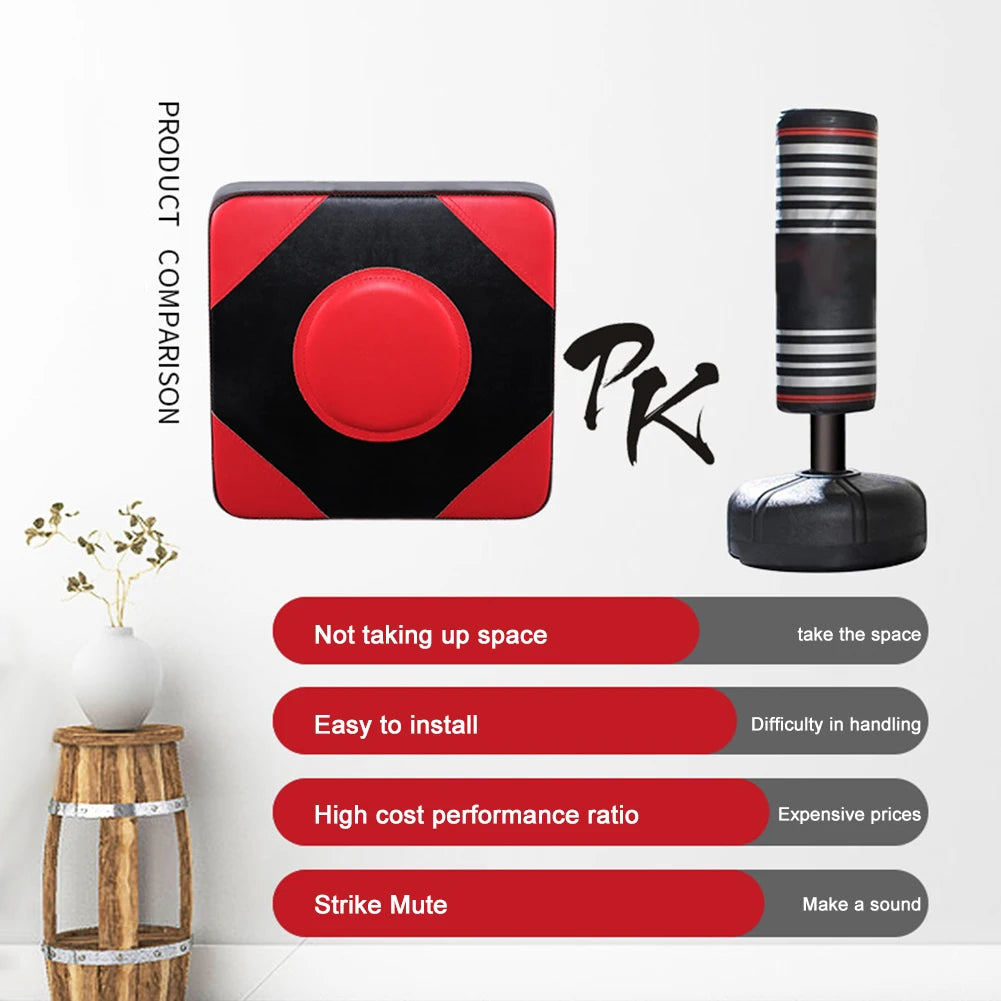 Boxing Punch Target PU Leather Boxing Training Sandbag Adjustable Height Punching Bag Wall Punching Pad for Martial Arts Karate