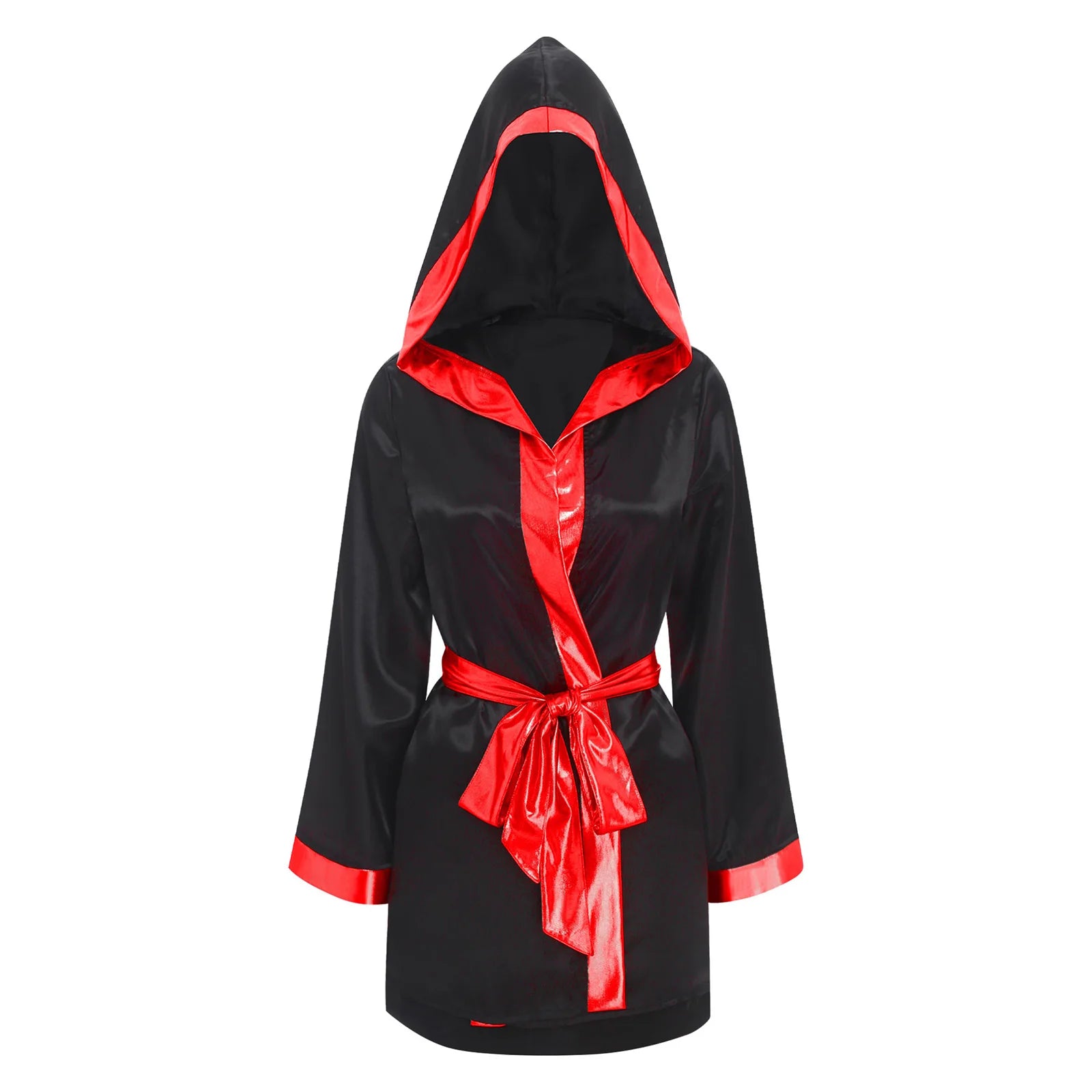 Women Boxing Robes Bjj Boxer Fight Grappling Costume Martial Arts Muay Thai Satin Tops + Skirt Belt Kickboxing Hooded Outfit