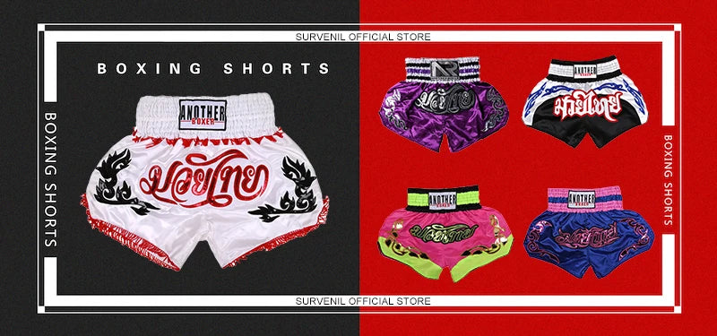 Boxing Uniform Men Women Kids Muay Thai Boxing Shorts Sanda Wushu Martial Arts MMA Training Clothing Kickboxing Shorts and Vest