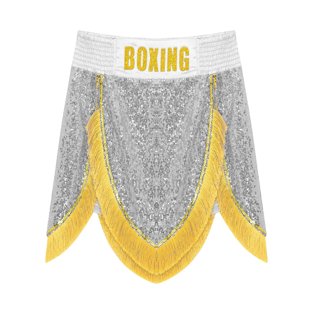 Adult Men's Boxing Competition Skirts Shorts Muay Thai Martial Arts Training Costumes Kickboxing Performance Fringe Shorts