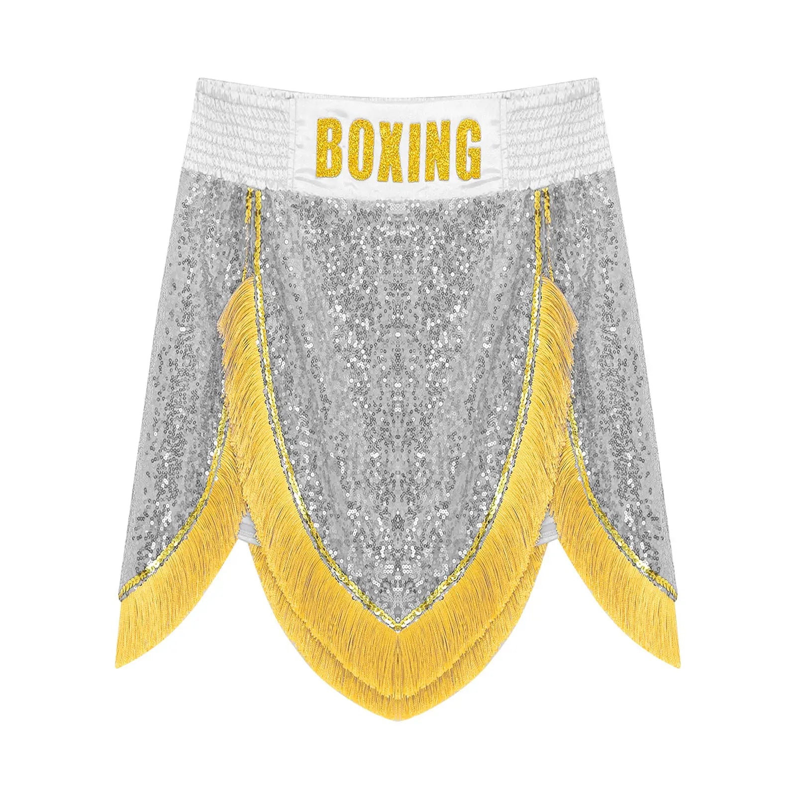 Adult Men's Boxing Competition Skirts Shorts Muay Thai Martial Arts Training Costumes Kickboxing Performance Fringe Shorts