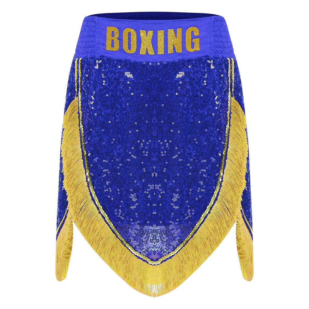 Adult Men's Boxing Competition Skirts Shorts Muay Thai Martial Arts Training Costumes Kickboxing Performance Fringe Shorts