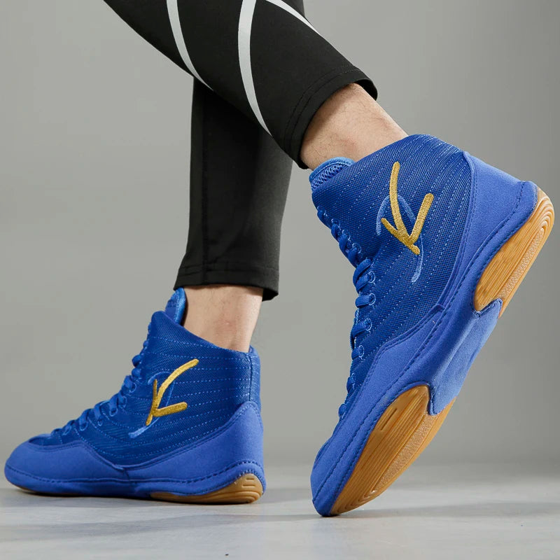 High-top Men's Boxing Shoes Breathable Fighting Wrestling Shoes Women's Anti-slip Sanda Sneakers Mesh Boxing Training Shoes