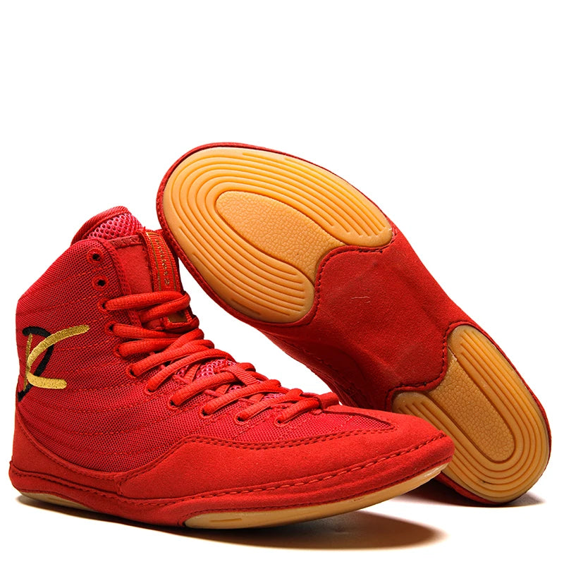 High-top Men's Boxing Shoes Breathable Fighting Wrestling Shoes Women's Anti-slip Sanda Sneakers Mesh Boxing Training Shoes