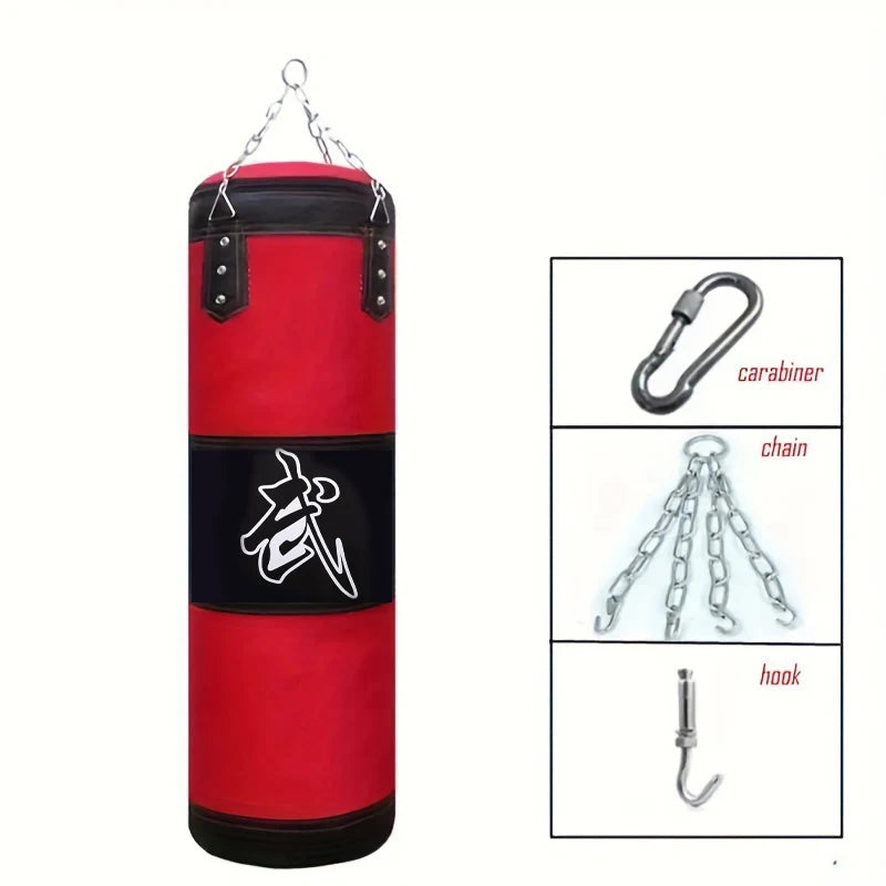 Punch Sandbag Durable Boxing Heavy Punch Bag With Metal Chain Hook Carabiner Fitness Training Hook Kick Fight Karate Taekwondo