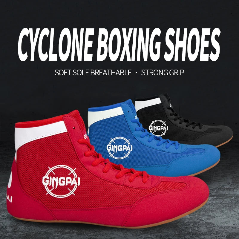 High top boxing shoes men children Sanda combat training shoes adult wrestling shoes fitness weightlifting martial arts shoes