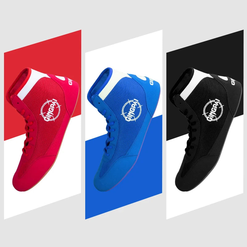 High top boxing shoes men children Sanda combat training shoes adult wrestling shoes fitness weightlifting martial arts shoes
