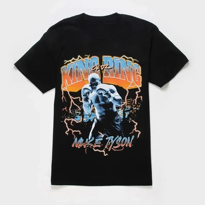 Mike Boxing Printed Retro T-Shirt, Unisex, Large Size, Tyson T-Shirt, Summer Street Trend Brand, Couple Wear