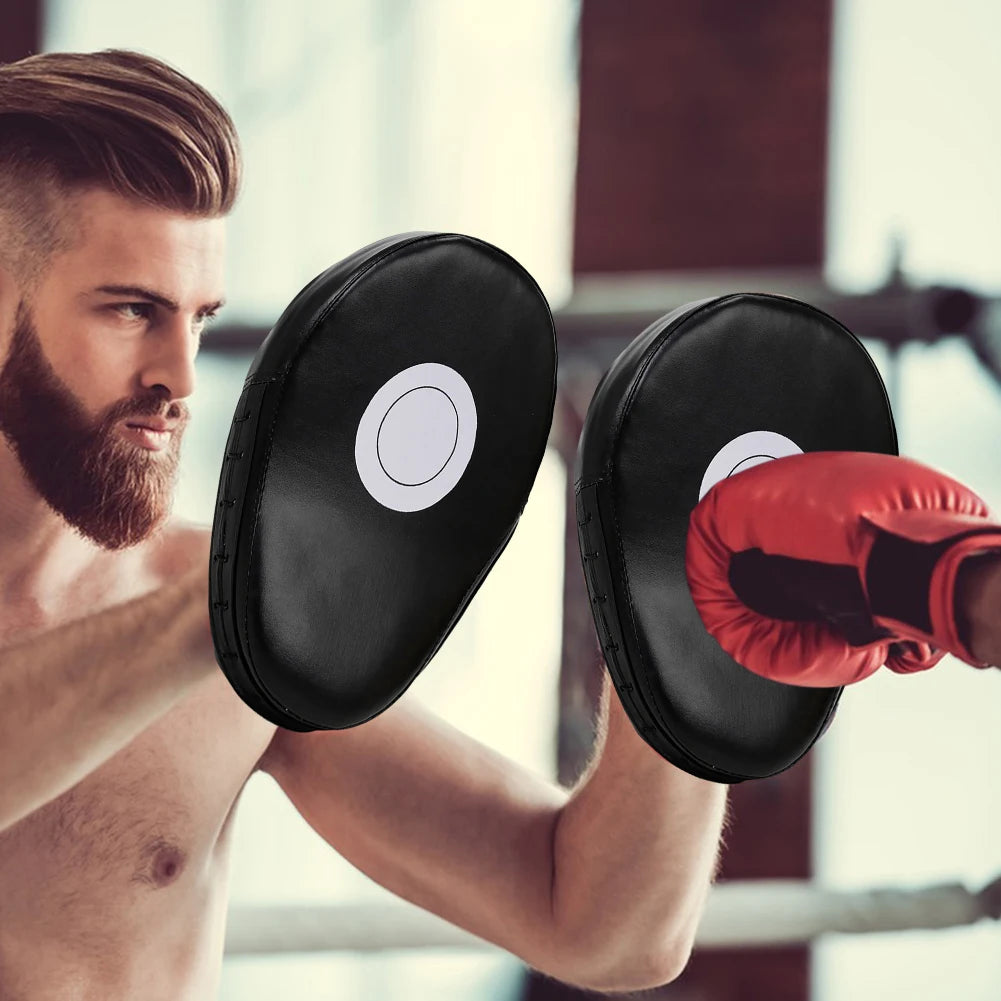 1/2Pcs Curved Boxing Hand Target PU Leather Punching Breathable Kickboxing Pads Boxing Focus Pad for MMA Martial Arts Training