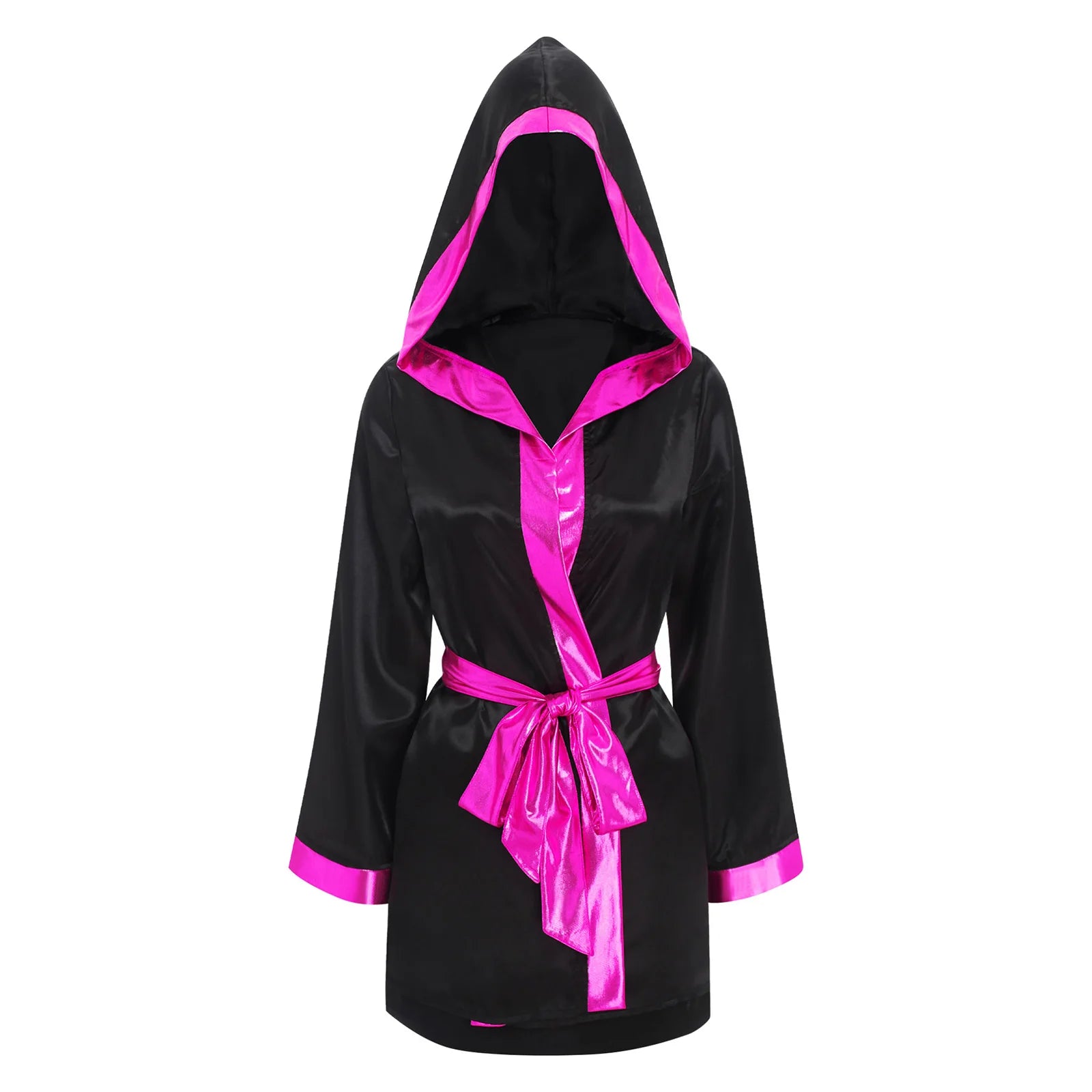 Women Boxing Robes Bjj Boxer Fight Grappling Costume Martial Arts Muay Thai Satin Tops + Skirt Belt Kickboxing Hooded Outfit