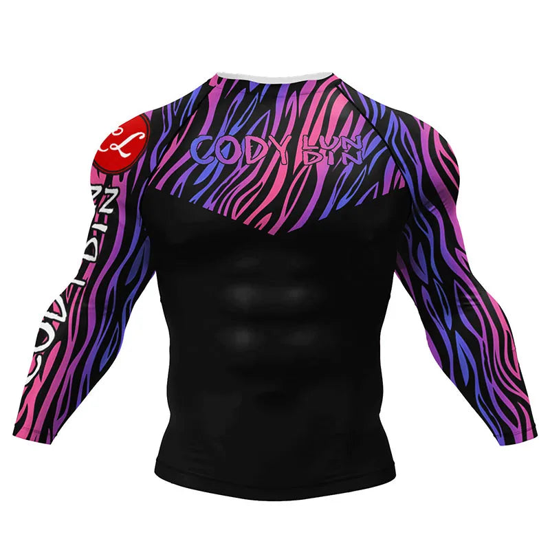 New Boxing Rashguard MMA T-shirt For Men Bjj Gi Kickboxing Jerseys Shirt Sport Long Sleeve Gym Rashgard T-shirts Fight Boxe Tees