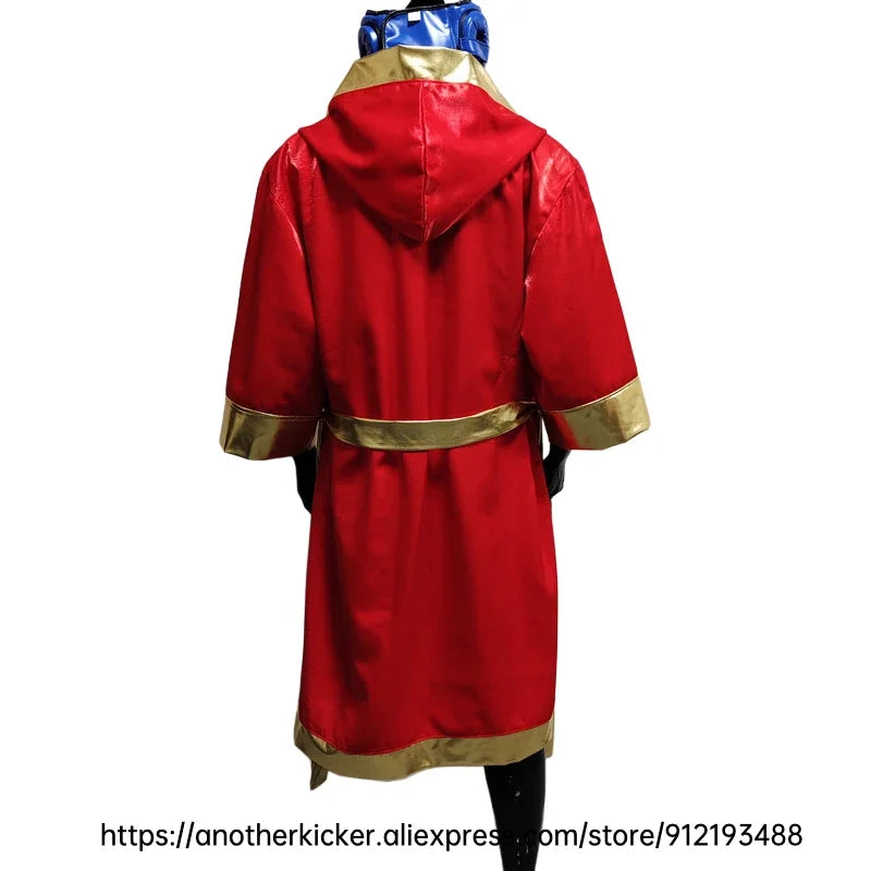 Boxing Robe High Quality Belted Hooded Workout Robe Men Women Kid Boxer Kickboxing Boxing Gown Martial Arts MMA Fighting Clothes