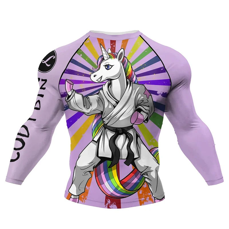 New Boxing Rashguard MMA T-shirt For Men Bjj Gi Kickboxing Jerseys Shirt Sport Long Sleeve Gym Rashgard T-shirts Fight Boxe Tees