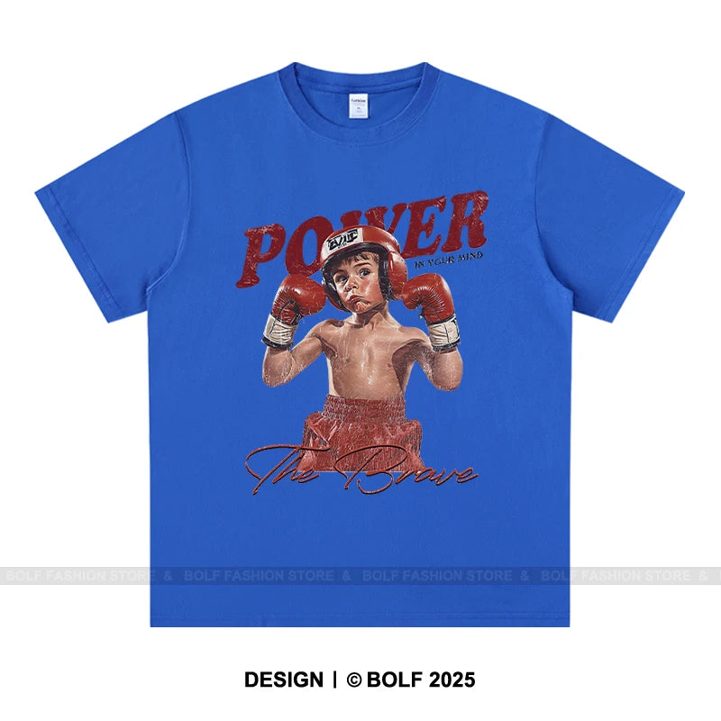 Boxing Gym Boy Printed Men Women T-Shirt  100% Cotton Oversized Graphic Tops Tees for Summer