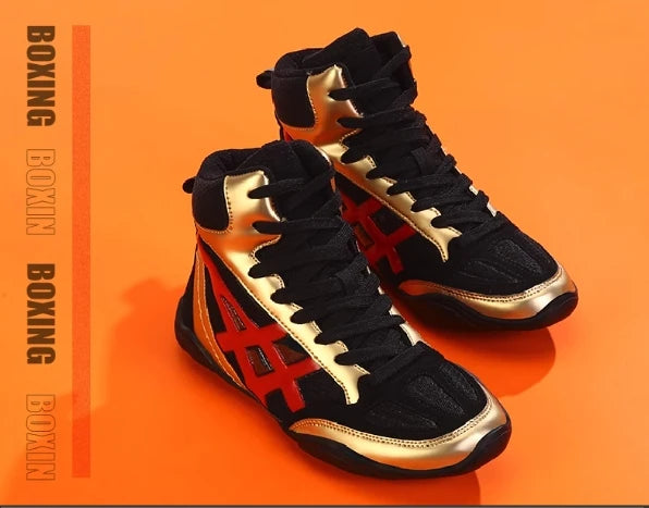 Men professional boxing wrestling fighting shoes Lightweight and Breathable best women's men's boxing Wrestling shoes boots