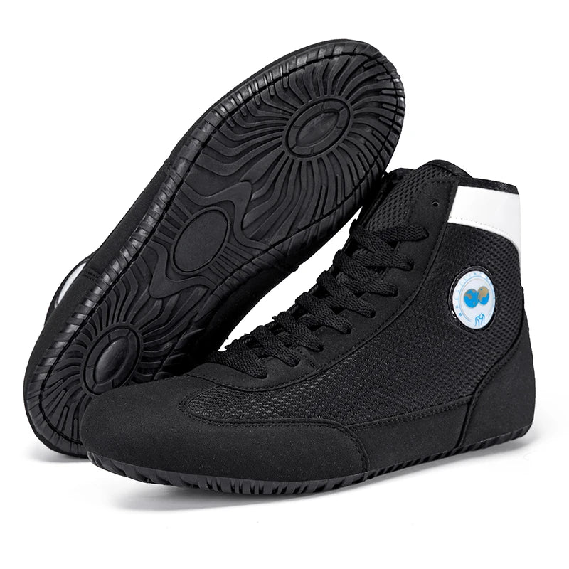 High-top Men's Boxing Shoes Breathable Fighting Wrestling Shoes Women's Anti-slip Sanda Sneakers Mesh Boxing Training Shoes