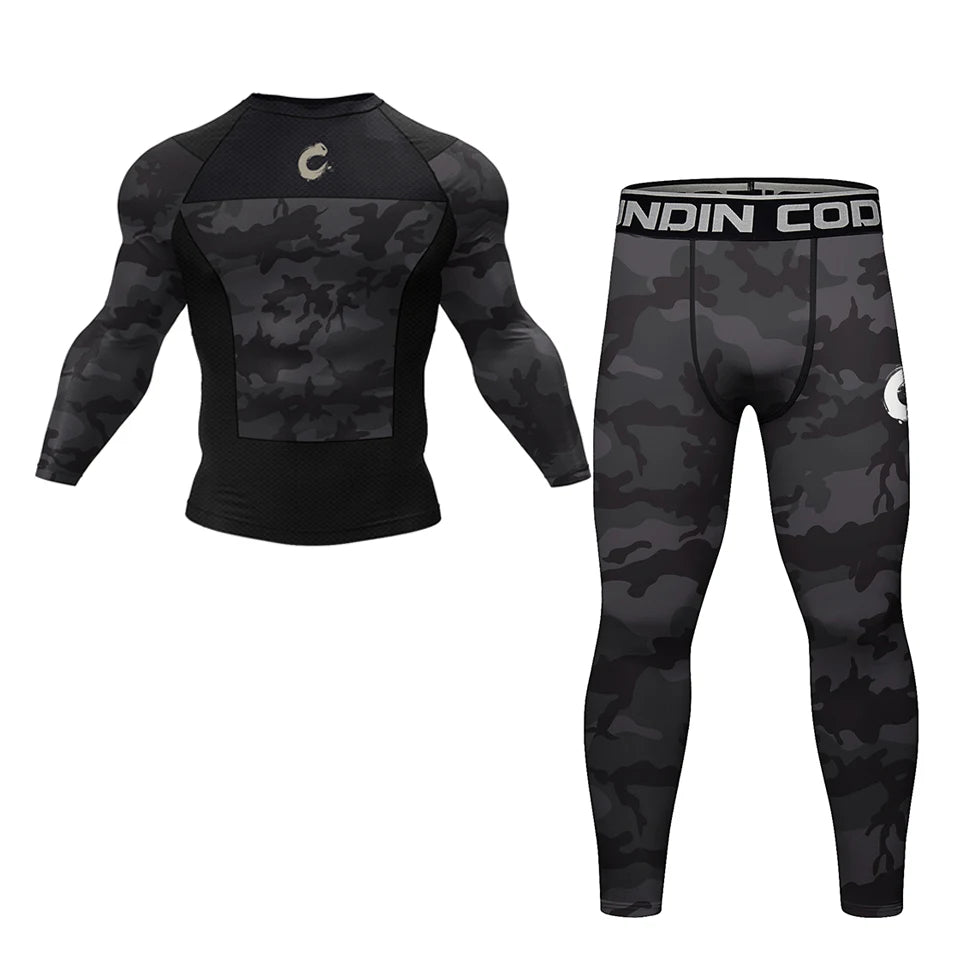 Black No Gi BJJ Jiu Jitsu T-shirt +MMA Shorts Sets Boxing Rashguard for Men Jiu Jitsu Compression Workout Wear Sport Jerseys