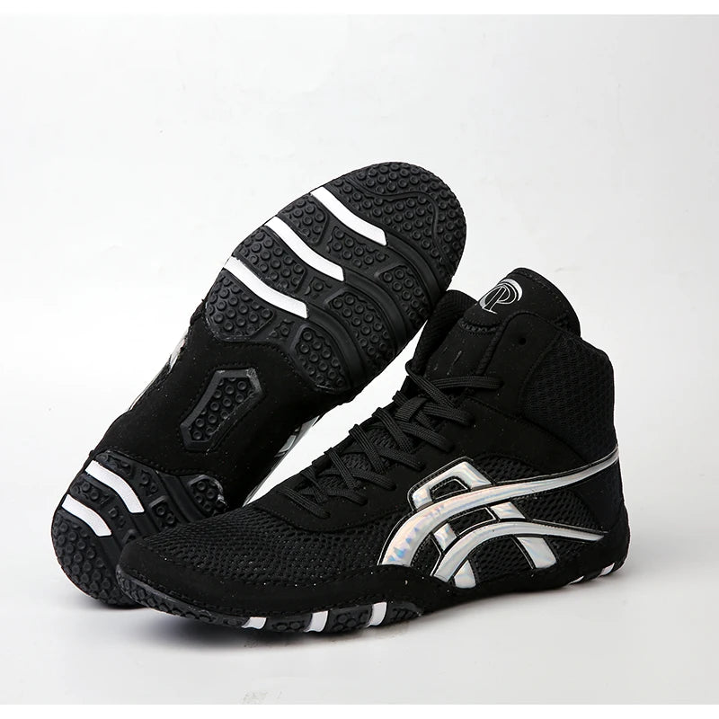 High-top Men's Boxing Shoes Breathable Fighting Wrestling Shoes Women's Anti-slip Sanda Sneakers Mesh Boxing Training Shoes