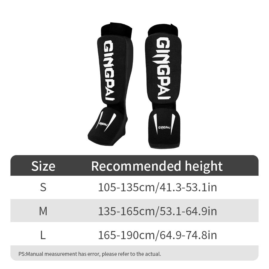 Cotton Boxing shin guards MMA instep ankle protector foot protection TKD kickboxing pad Muaythai Training Leg support protectors