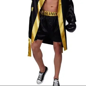 Adult Boxing Champion Cosplay Costume Man Women Boxer Robe Gold Belt Suits Competition Training Muay Halloween Party Uniform