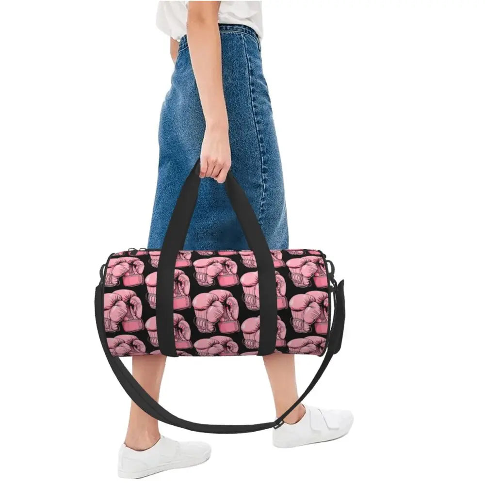 Boxing Gloves Sport Bags Large Gym Bag Portable Men's Custom Handbag Travel Training Retro Fitness Bag