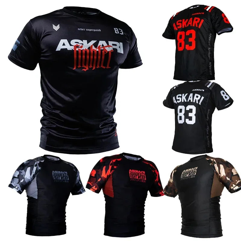 ASKARI New Fighting T-shirt, Quick Drying, Breathable and Anti-wear Clothing, Boxing Training T-shirts for Men and Women,2026