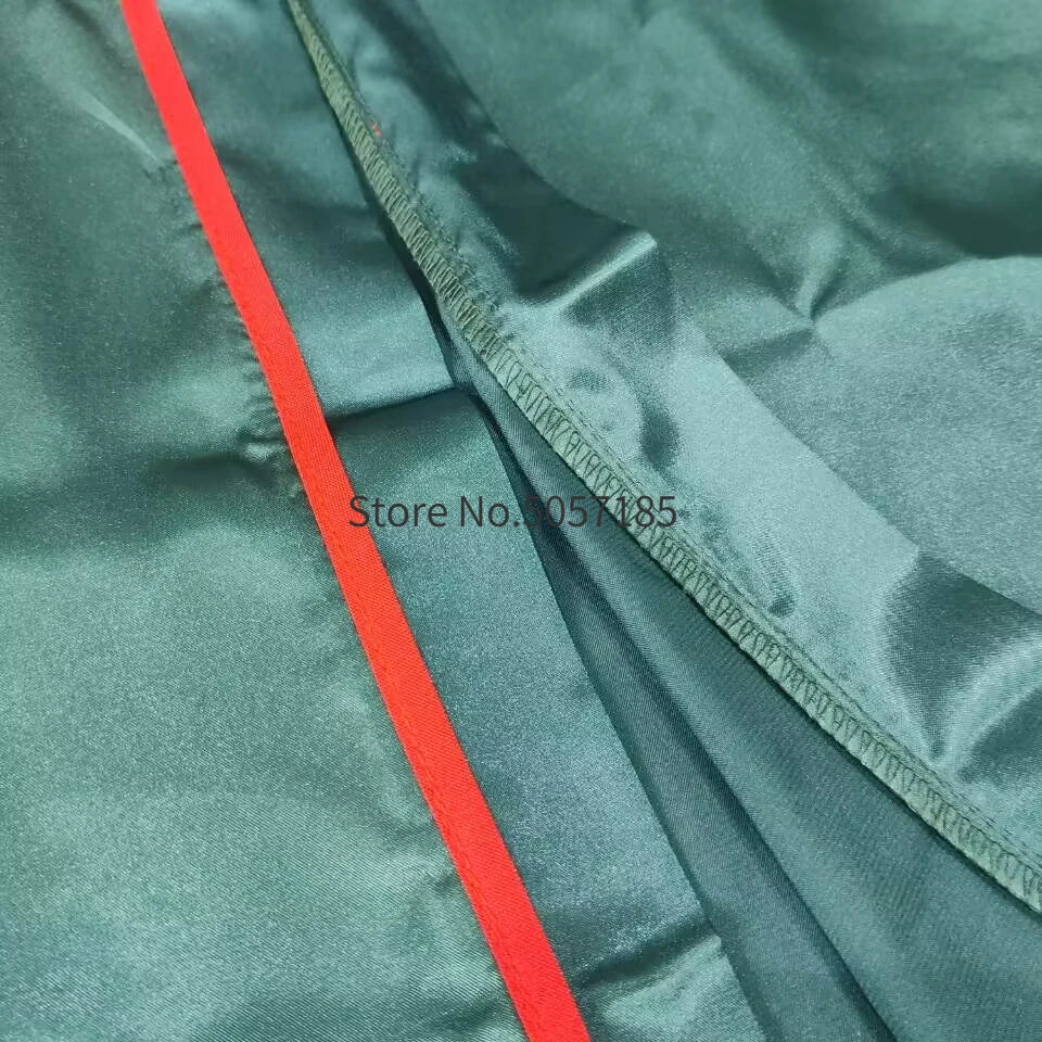 Boxing Robe with Hood Green Silk Satin Adult Martial Arts Kickboxing Match Training Gown Cloak Women Men Muay Thai MMA Uniform