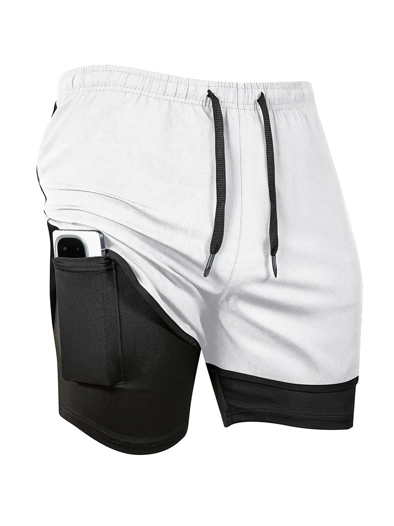Women's Gym Workout Running 2 in 1 Shorts Summer Athletic Quick Dry Dual-Layered Shorts with Phone Pocket Towel Loop Activewear