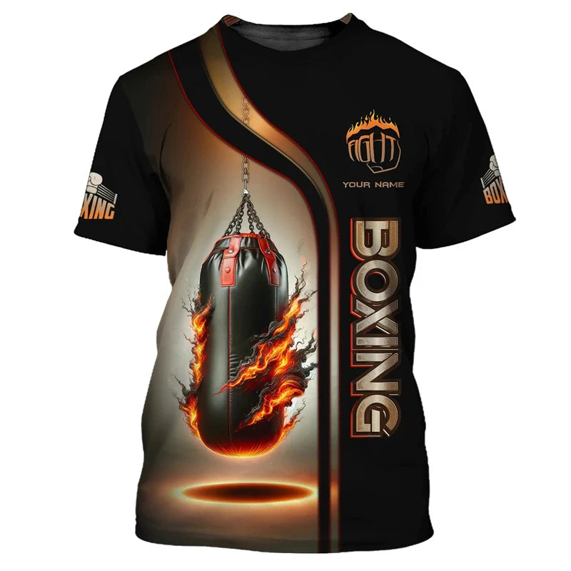 Fashion Boxing Graphic T Shirts For Men Summer Trend Short Sleeve 3D Printed Sports T-shirts Loose Quick Dry Breathable Tees