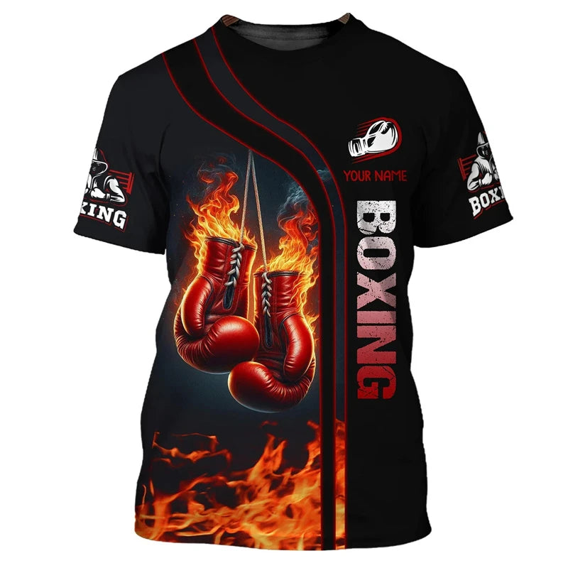 Fashion Boxing Graphic T Shirts For Men Summer Trend Short Sleeve 3D Printed Sports T-shirts Loose Quick Dry Breathable Tees