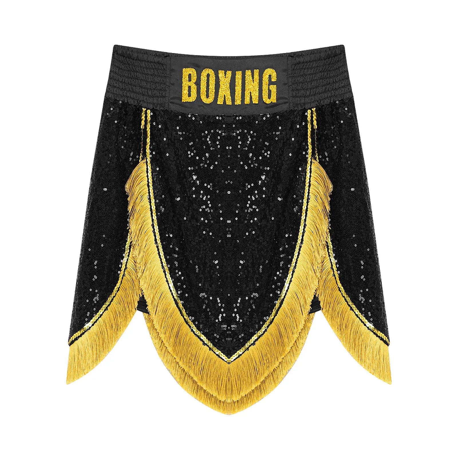 Adult Men's Boxing Competition Skirts Shorts Muay Thai Martial Arts Training Costumes Kickboxing Performance Fringe Shorts