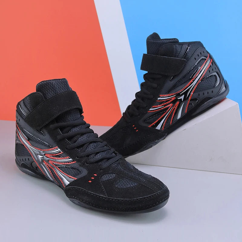 2025 New Daily Training Mens Boxing Shoes Lightweight and Comfortable Wrestling Shoes High Top Gripping Flexible Sports Shoes