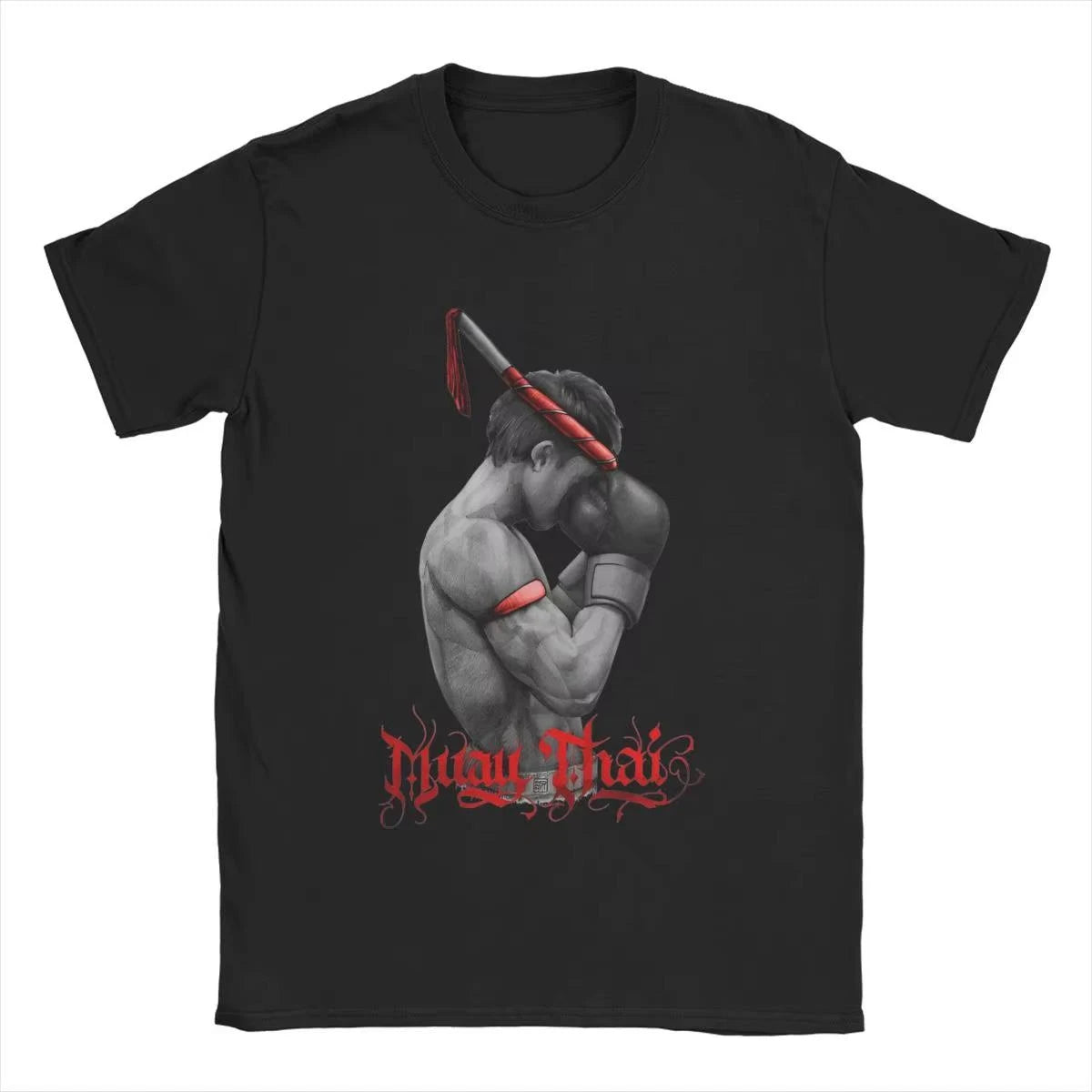 Men's T-Shirts Muay Thai Sak Yant Tiger Unique 100% Cotton Tee Short Sleeve Boxing Fighter T Shirts Round Neck Clothing Summer