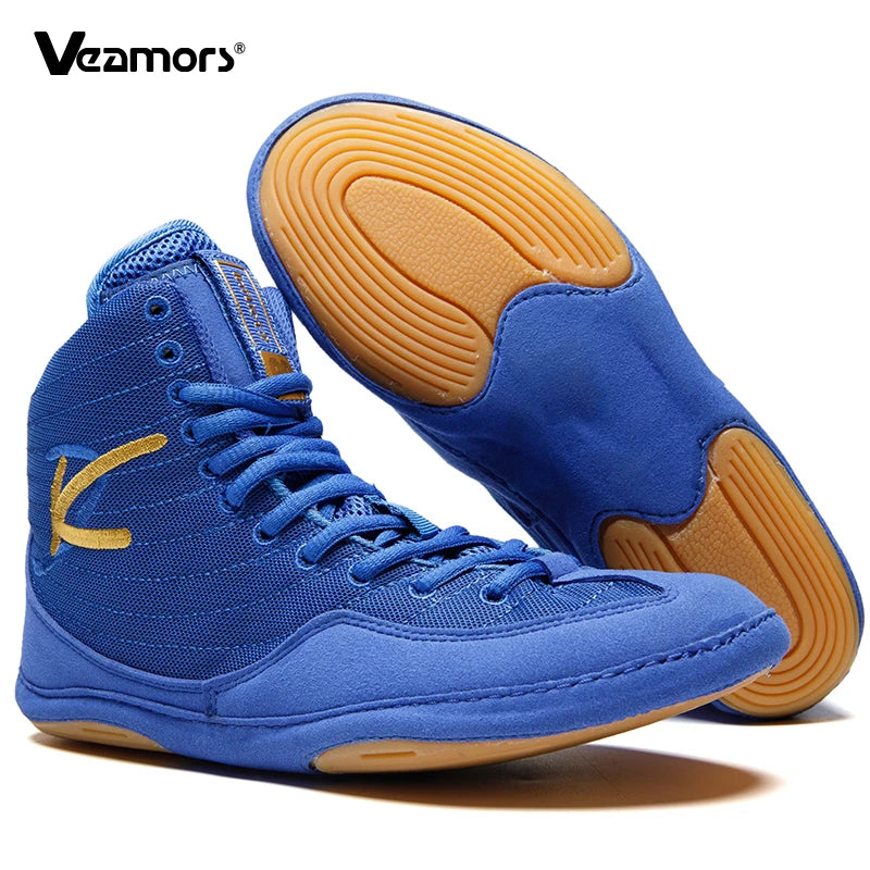 High-top Men's Boxing Shoes Breathable Fighting Wrestling Shoes Women's Anti-slip Sanda Sneakers Mesh Boxing Training Shoes