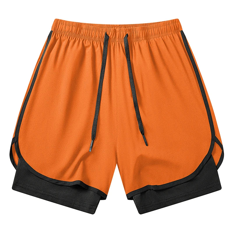 Women's Gym Workout Running 2 in 1 Shorts Summer Athletic Quick Dry Dual-Layered Shorts with Phone Pocket Towel Loop Activewear