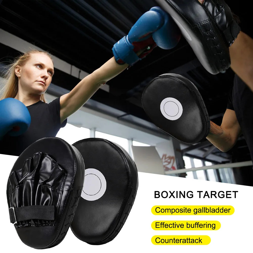 1/2Pcs Curved Boxing Hand Target PU Leather Punching Breathable Kickboxing Pads Boxing Focus Pad for MMA Martial Arts Training