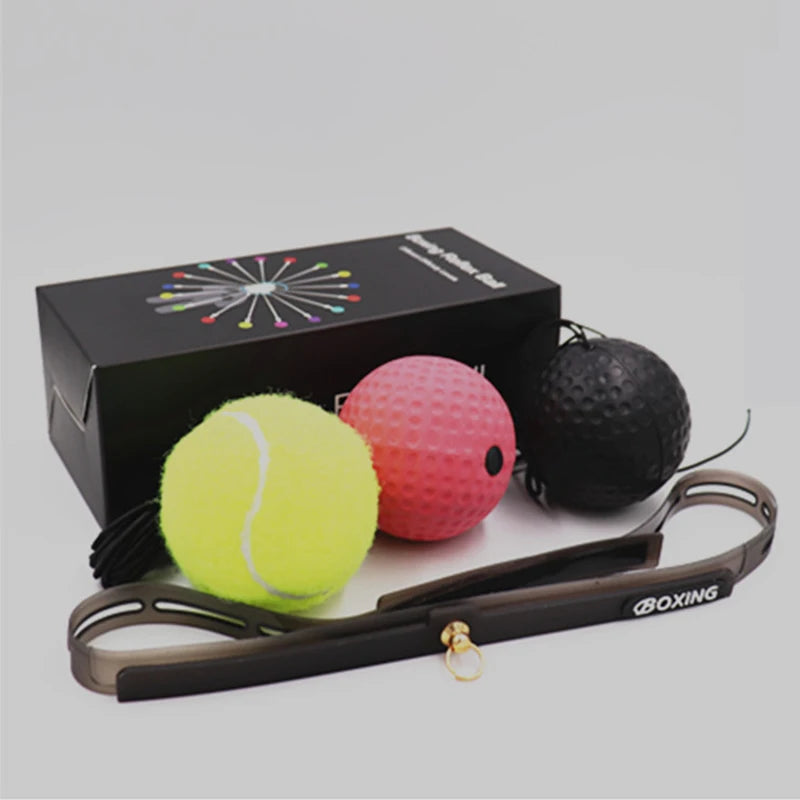 1 set of boxing reaction ball silicone anti-sweat headband boxing ball fitness decompression vent ball boxing training equipment