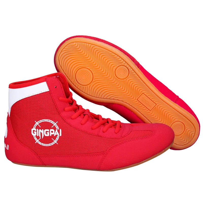 High top boxing shoes men children Sanda combat training shoes adult wrestling shoes fitness weightlifting martial arts shoes