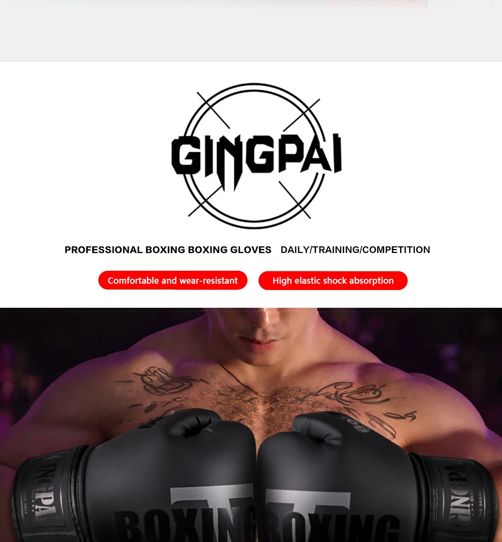 6-12oz Boxing gloves for adults children men Sanda professional women Muay Thai teenagers beginners boxing training equipment