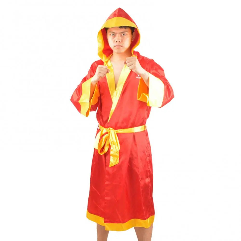 Men Long Sleeve Waist Belt Competition Training Muay Thai Boxing Robe Uniform Boys Girls Boxing Jerseys