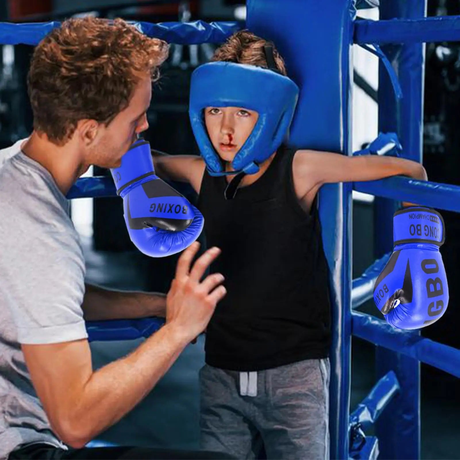 Boxing Punching Gloves Adjustable Boys Protective Sparring Mitts Comfortable Boxing Wraps Gloves for 6-12 Years Old Boys Girls